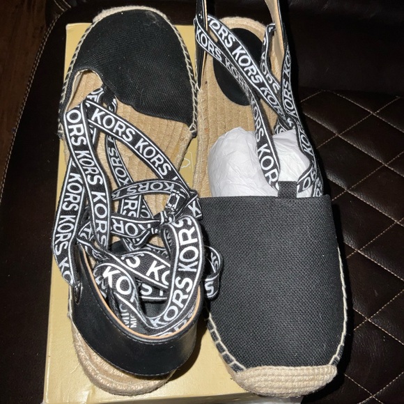 Michael Kors Black Espadrille Sandals - Picture 1 of 4